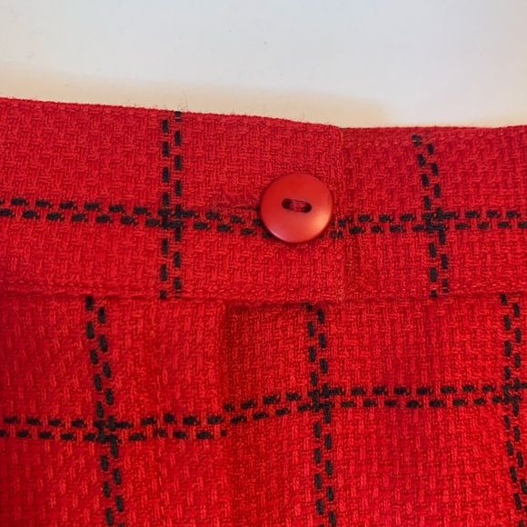 Vintage Braemar Wool Skirt Red Windowpane Plaid Waist 28" - Picture 7 of 10